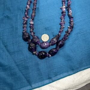 Amethyst Necklace Double Strand